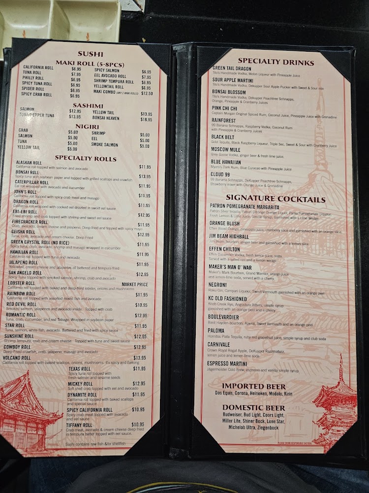 Bonsai Garden Menu (Updated 05/2026)