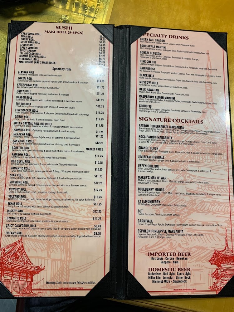 Bonsai Garden Menu (Updated 05/2026)