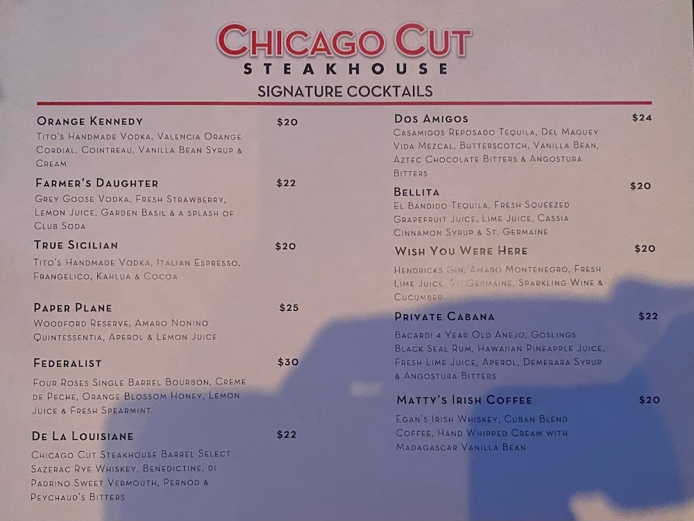 Chicago Cut Steakhouse Menu (Updated 05/2026) Chicago Cut Steakhouse Menu (Updated 05/2026)